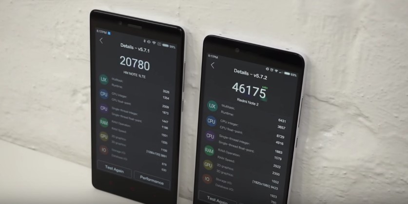 Xiaomi Redmi Note 2 Antutu Bechmarks
