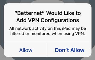 Unlimited free VPN for iPhone