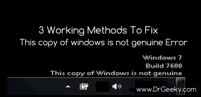 fix windows is not geniune error