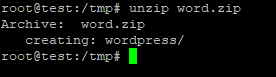 how to unzip in linux via putty